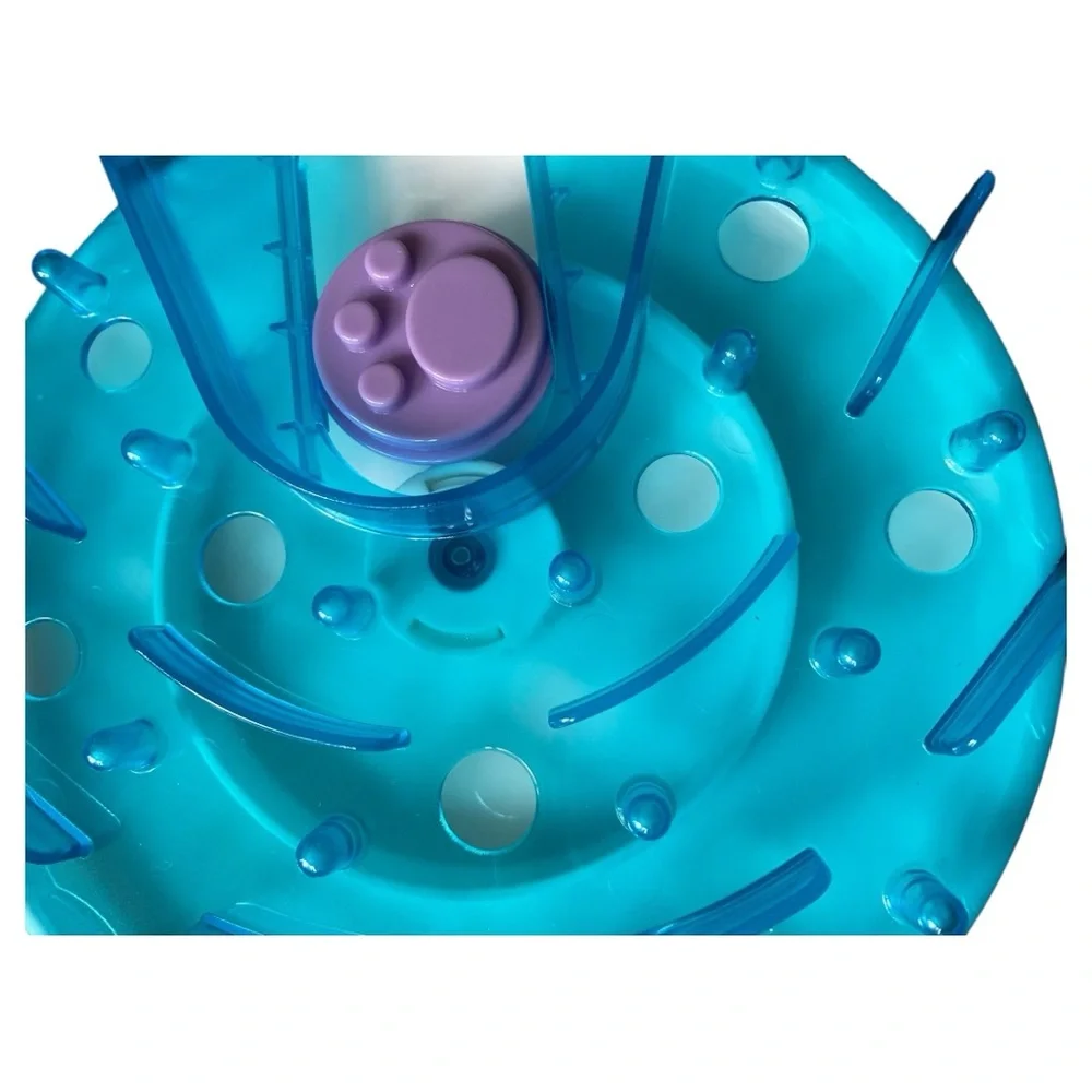 Cat Toy Feeder Treats Interactive Blue and Purple Pet Bowl Tray Stimulation
